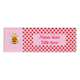 Etiqueta De Nombre Cute Día de San Valentín Bee