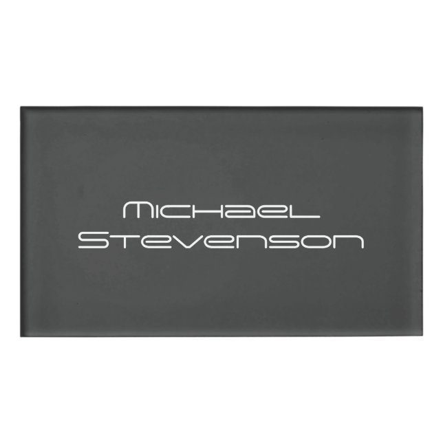 Etiqueta De Nombre Cuto Personalizar Texto Empresarial Plano Minimali (Anverso)