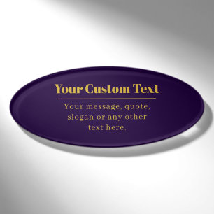 Etiqueta De Nombre Dark Purple & Gold Business Name o Greet