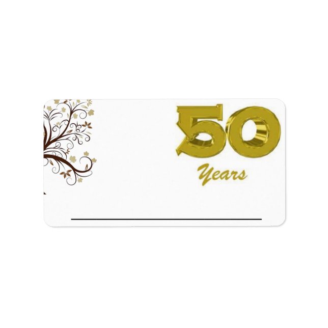 Etiqueta de nombre de 50 años (Frente)