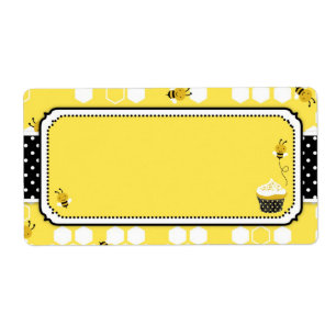 Etiqueta de nombre de abeja de burbujas