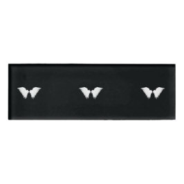 Etiqueta de nombre de alas blancas