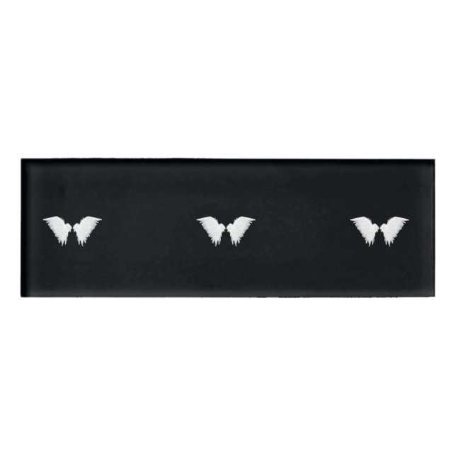 Etiqueta de nombre de alas blancas (Anverso)