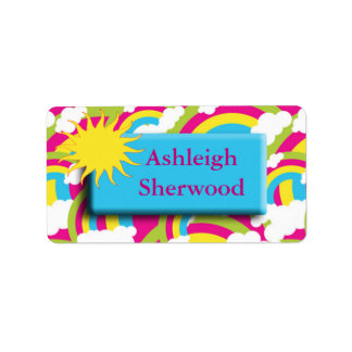 Etiqueta de nombre de arcoiris de Sun