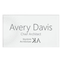 Etiqueta de nombre de arquitecto minimalista moder