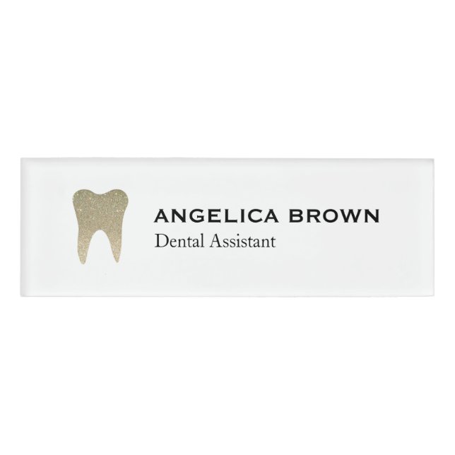 Etiqueta de nombre de asistente dental de Purpurin (Anverso)