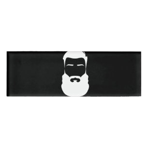 Etiqueta de nombre de barba blanca
