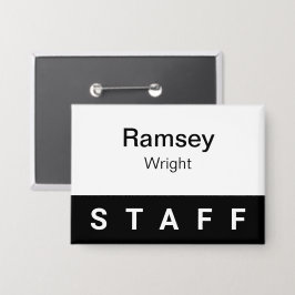 Etiqueta de nombre de botón Pinback del personal 3