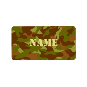 Etiqueta de nombre de camo de dragado de oliva