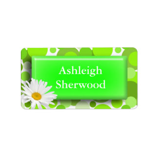 Etiqueta de nombre de círculo verde