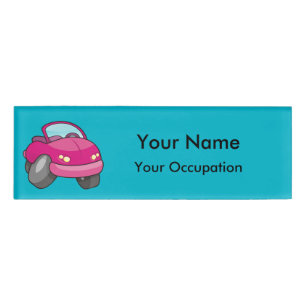 Etiqueta de nombre de coche de Personalizado rosa