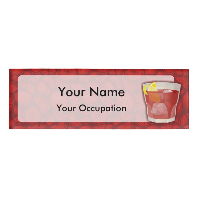 Etiqueta de nombre de cóctel americano (Anverso)