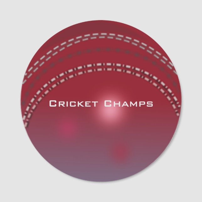 Etiqueta de nombre de diseño de bola de cricket (Anverso)