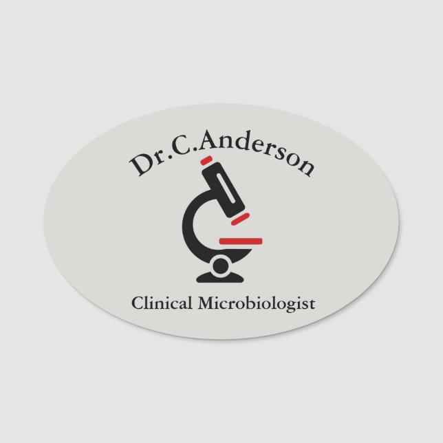 Etiqueta de nombre de diseño de microscopio (Anverso)