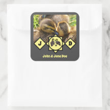 Etiqueta de nombre de doble doblón Adorable