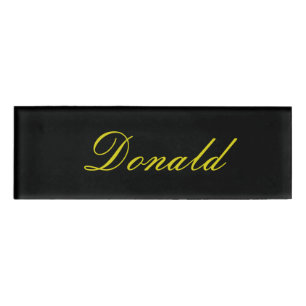 Etiqueta de nombre de Donald