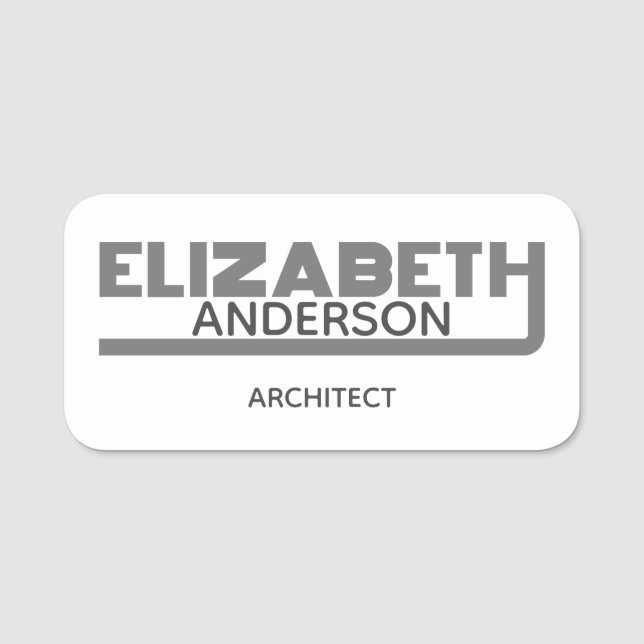 Etiqueta de nombre de Elizabeth (Anverso)