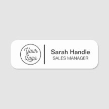 Etiqueta de nombre de empleado blanco