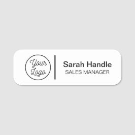 Etiqueta de nombre de empleado blanco