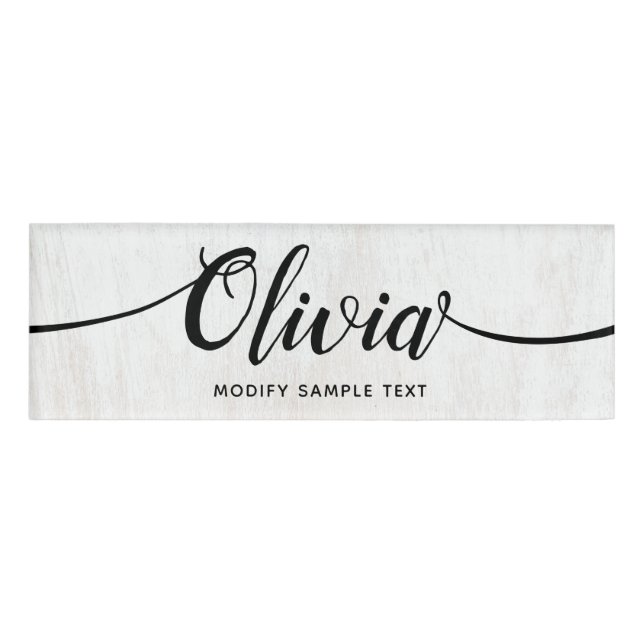 Etiqueta de nombre de empleado de caligrafía de gu (Anverso)