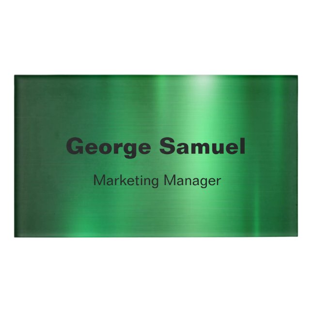 Etiqueta de nombre de empleado de empresa simple (Anverso)