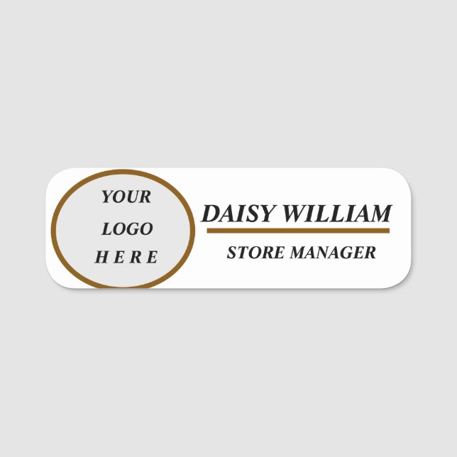 Etiqueta de nombre de empleado elegante (Anverso)