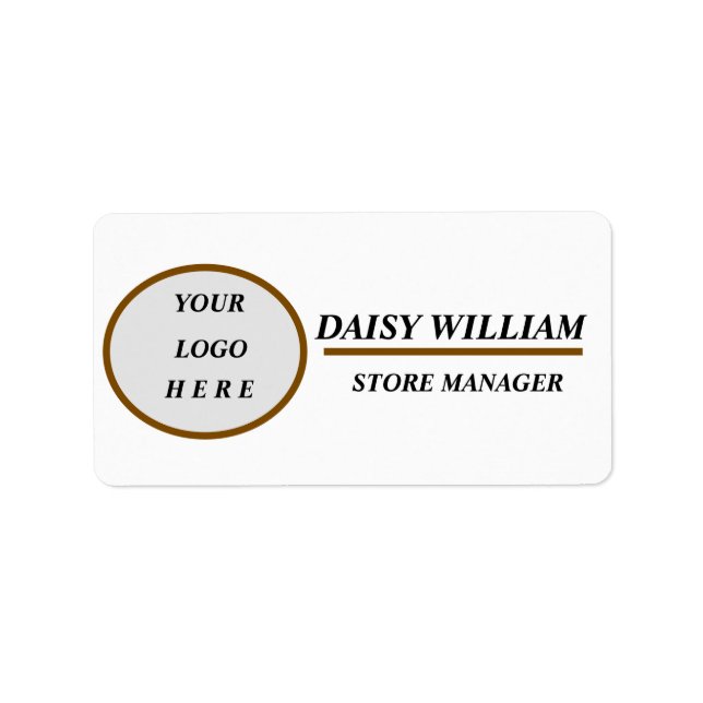 Etiqueta de nombre de empleado elegante (Frente)