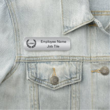 Etiqueta de nombre de empresa impresa de plata - S