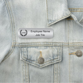 Etiqueta de nombre de empresa impresa de plata - S
