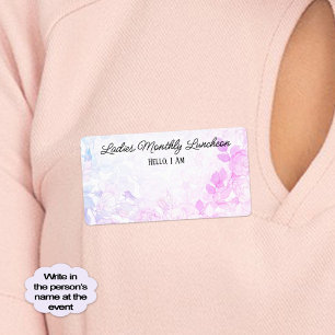 Etiqueta de nombre de etiqueta de borde floral de