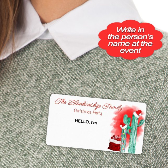 Etiqueta de nombre de etiqueta de papel Cactus par (Help your guests remember names at your awesome Christmas paper with fun cactus sticker name tags.)