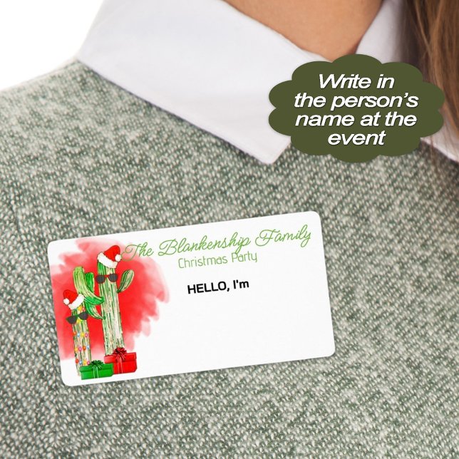 Etiqueta de nombre de etiqueta de papel Cactus par (A southwest HOWDY and fun name tag to help guests remember the names of others at your awesome event)