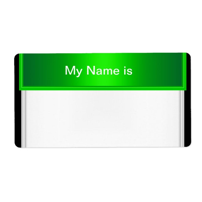 Etiqueta de nombre de fiesta verde (Frente)