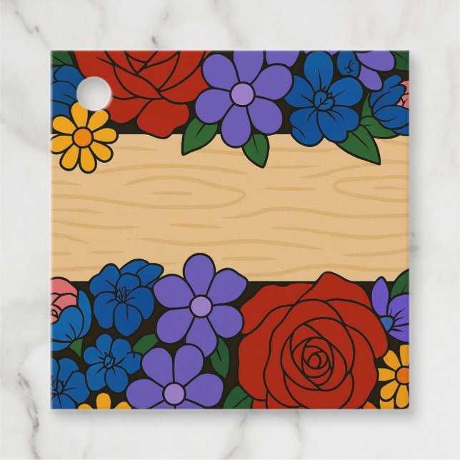 Etiqueta de nombre de flor (Anverso)