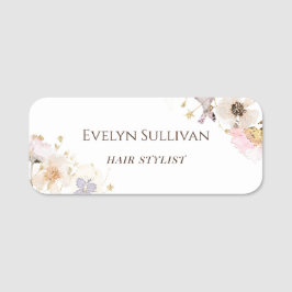 Etiqueta de nombre de flores secas