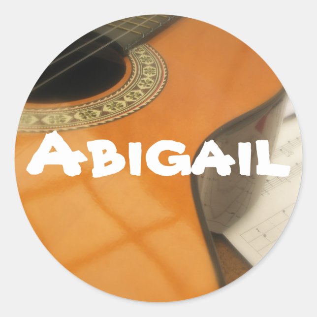 etiqueta de nombre de guitarra Abigail (Anverso)