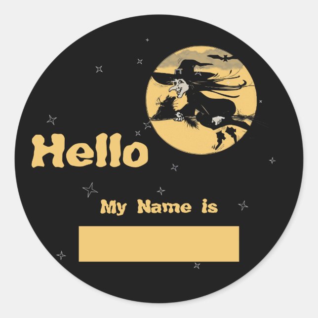 Etiqueta de nombre de Halloween (Anverso)