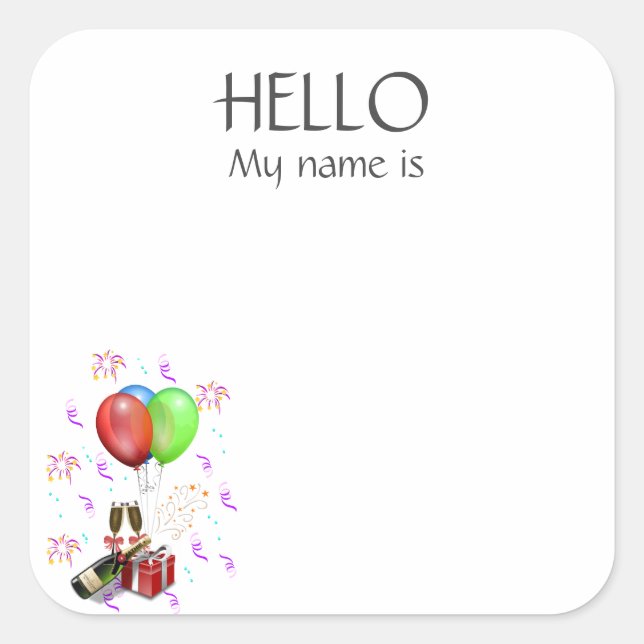 Etiqueta de nombre de insignia para fiesta de cele (Anverso)