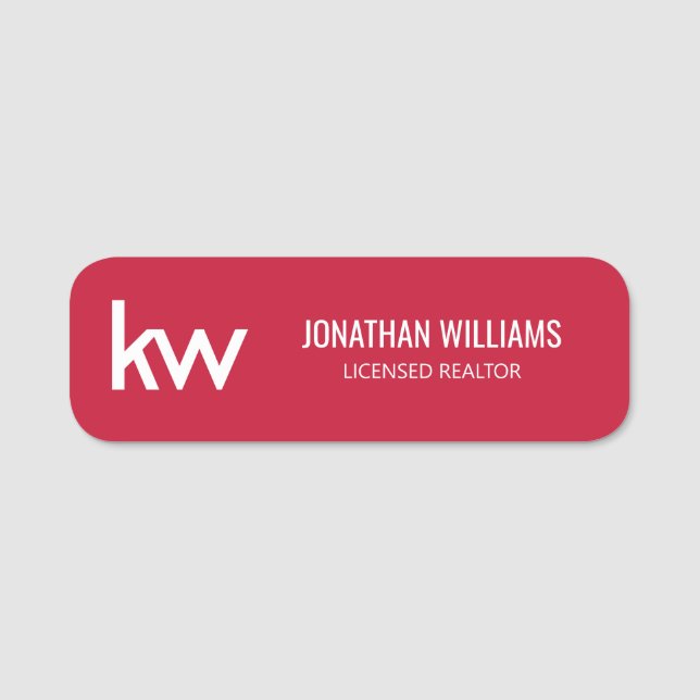 Etiqueta de nombre de Keller Williams (Anverso)