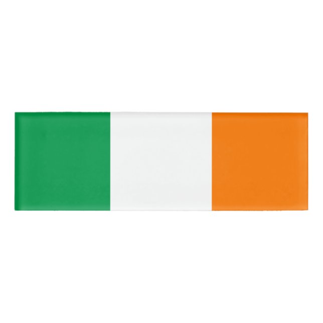 Etiqueta de nombre de la bandera de Irlanda (Anverso)