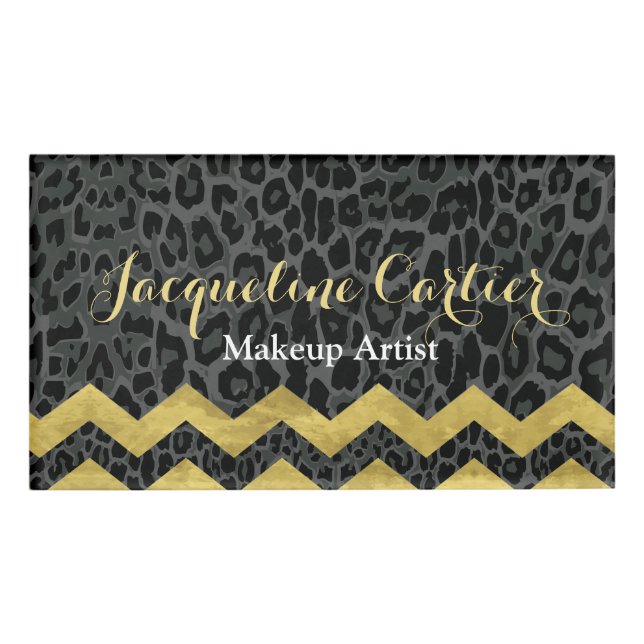 Etiqueta de nombre de leopardo negro (Anverso)