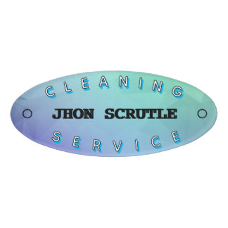 Etiqueta de nombre de limpieza moderna