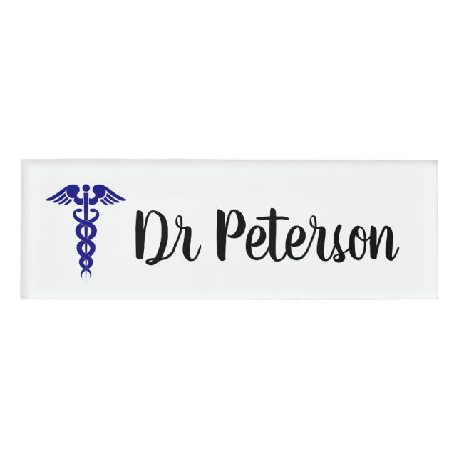 Etiqueta de nombre de Médico personalizada (Anverso)