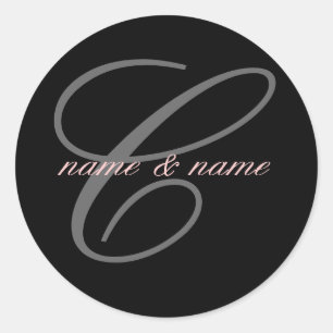 Etiqueta de nombre de monograma C