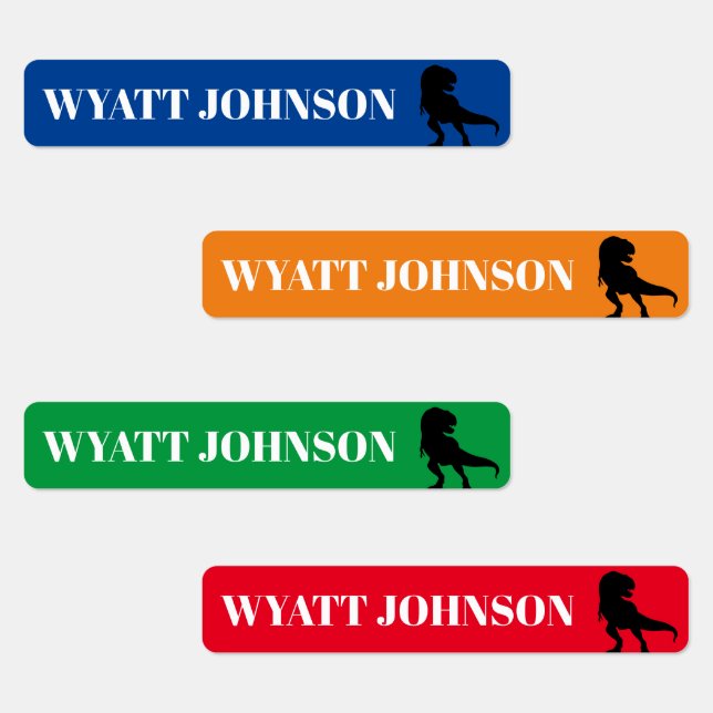 Etiqueta de nombre de niños de dinosaurios T-REX (Grupo)