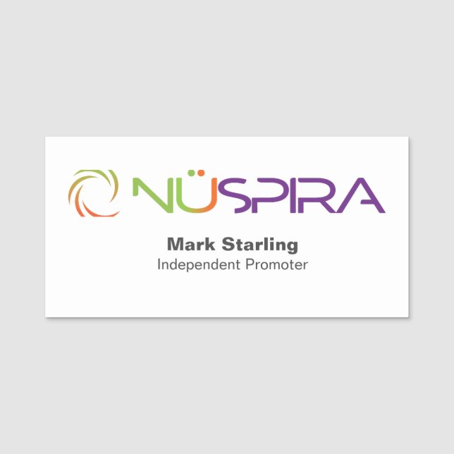 Etiqueta de nombre de NuSpira (Anverso)