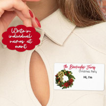 Etiqueta de nombre de papel de borde de Navidad de