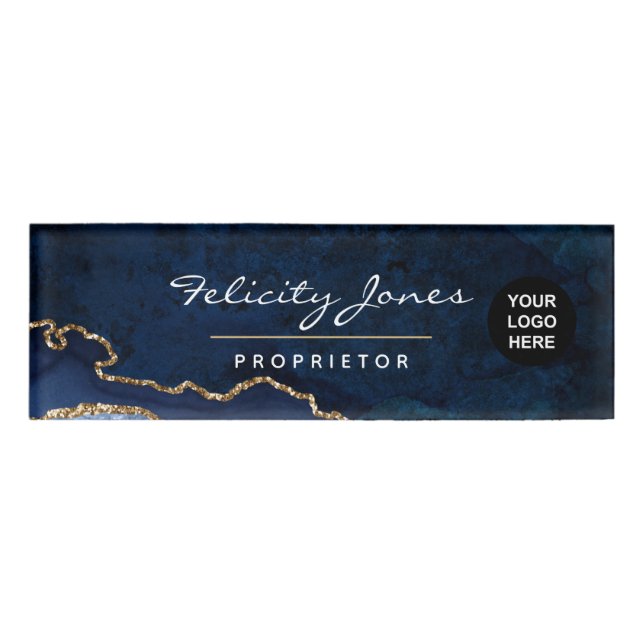 Etiqueta de nombre de piedra preciosa de la Marina (Anverso)