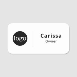 Etiqueta de nombre de pin de seguridad o logotipo