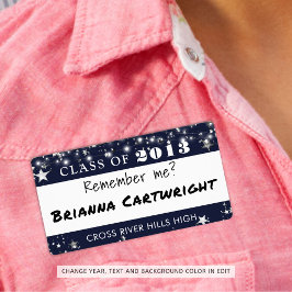 Etiqueta de nombre de plata azul de la Marina de R